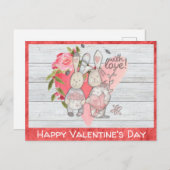 Carte Postale Valentines Jour mignonne lapin rustique lapin rust (Devant / Derrière)