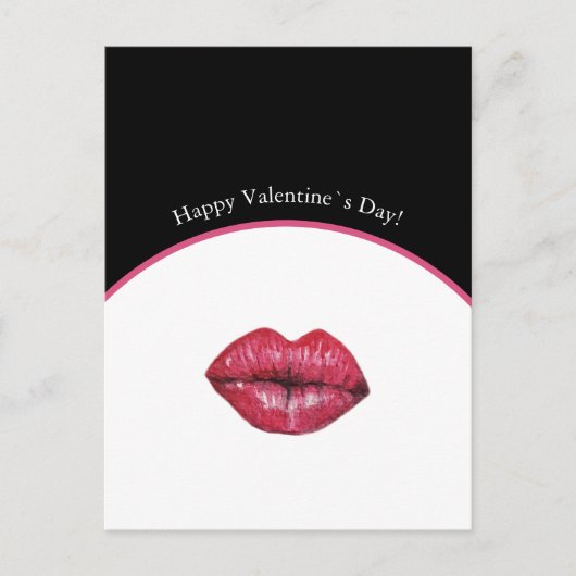 Carte Postale Valentines Lèvres de baiser Aquarelle (Devant)