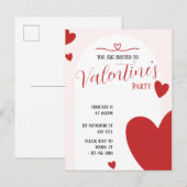 Carte Postale Valentine's Party Invitation Design éditable (Devant / Derrière)