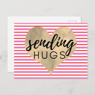 Carte Postale Valentines Rouge Rose Gold Heart