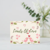 Carte Postale Valentine's Rustic Love Floral Cute (Debout devant)