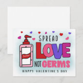 Carte Postale Valentines Sanitizer à la main Étaler Amour Pas Ge (Devant / Derrière)