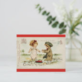 Carte Postale Valentines vintages Jour Petits enfants (Debout devant)