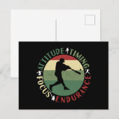 Carte Postale Valeurs d'équipe de baseball motivationnelles (Devant / Derrière)