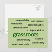 Carte Postale Valeurs et philosophie vertes 2 (Devant / Derrière)