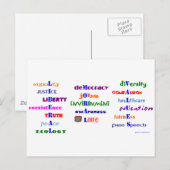 Carte Postale Valeurs morales libérales (Devant / Derrière)