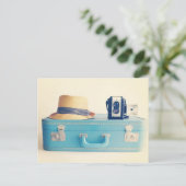 Carte Postale Valise Ancienne Bon Voyage (Debout devant)