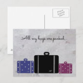 Carte Postale Valises Prêtes Avec Citation (Devant / Derrière)