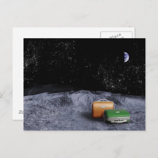 Carte Postale Valises sur la Lune (Devant / Derrière)