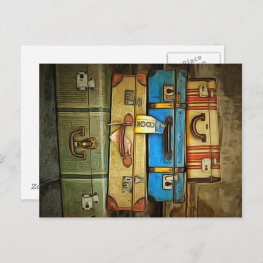 Carte Postale Valises vintages (Devant / Derrière)