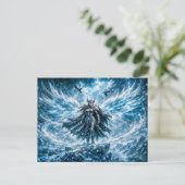 Carte Postale Valkyrie de Fantasy Dynamique dans une Atmosphère (Debout devant)