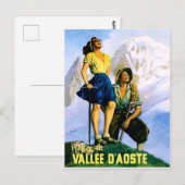 Carte Postale Vallée d'Aoste, couple d'alpinisme.Voyage vintage (Devant / Derrière)