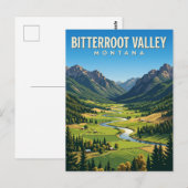 Carte Postale Vallée de Bitterroot Montana (Devant / Derrière)