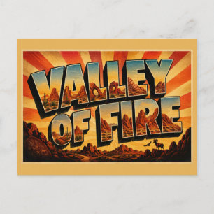 Carte Postale Vallée de Feu Nevada Grès Rouge Désert Art