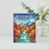 Carte Postale Vallée de Jiuzhaigou Chine (Debout devant)