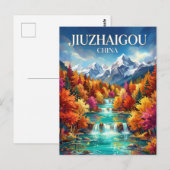 Carte Postale Vallée de Jiuzhaigou Chine (Devant / Derrière)