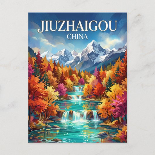 Carte Postale Vallée de Jiuzhaigou Chine (Devant)