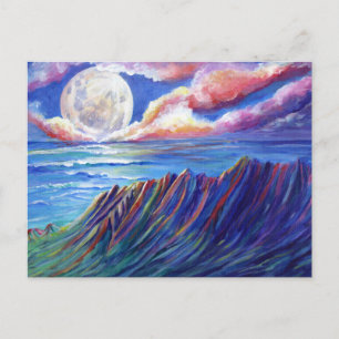 Carte Postale Vallée de Kalalau Kauai avec pleine lune