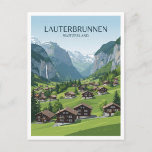 Carte Postale Vallée de Lauterbrunnen Suisse Cadeau de Voyage