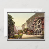 Carte Postale Vallée de Lauterbrunnen, vue sur la rue avec Staub (Devant / Derrière)