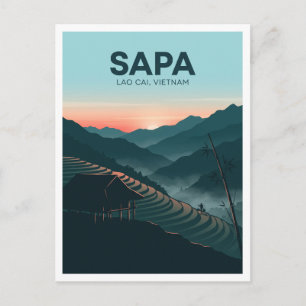 Carte Postale Vallée de Muong Hoa Sapa Vietnam Souvenir de Voyag