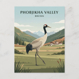 Carte Postale Vallée de Phobjikha Bhoutan