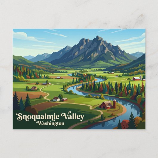 Carte Postale Vallée de Snoqualmie États-Unis (Devant)
