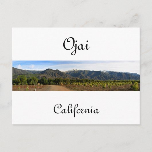 Carte Postale Vallée D'Ojai Avec Neige (Devant)