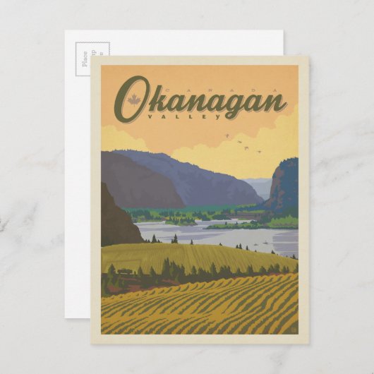 Carte Postale Vallée d'Okanagan Canada (Devant / Derrière)