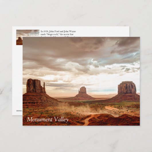 Carte Postale Vallée du Monument (Devant / Derrière)