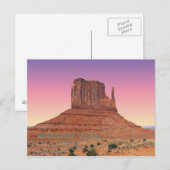 Carte Postale Vallée du monument, Utah (Devant / Derrière)