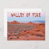 Carte Postale Vallée du paysage de feu (Devant / Derrière)