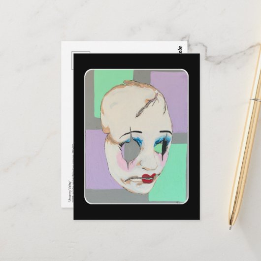 Carte Postale 'Vallée troublante' Peinture sur une (Devant/Arrière en situation)