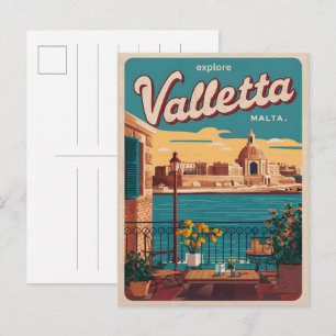 Carte Postale Valletta vintage, souvenirs et cadeaux de voyage d