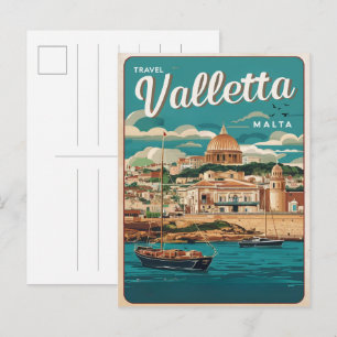 Carte Postale Valletta vintage, souvenirs et cadeaux de voyage d