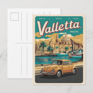 Carte Postale Valletta vintage, souvenirs et cadeaux de voyage d