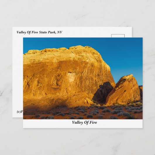 Carte Postale Valley Fire (Devant / Derrière)