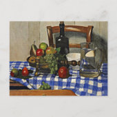 Carte Postale Vallotton : Vie morte avec nappe de chèque bleu (Devant)