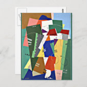 Carte Postale Valmier - Paysage, artisanat cubiste coloré (Devant / Derrière)