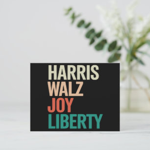 Carte Postale Valse Rétro Harris Waltz 2024 Harris Walz Joie Lib