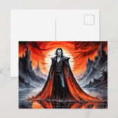 Carte Postale Vampire au clair de lune rouge (Devant / Derrière)