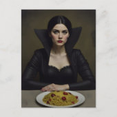 Carte Postale Vampire avec un dîner de pâtes (Devant)