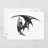 Carte Postale Vampire Battes Tatouage Style Armoire Noir Blanc (Devant / Derrière)