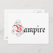 Carte Postale Vampire calgraphique (Devant / Derrière)