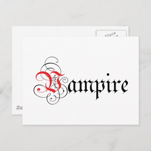 Carte Postale Vampire calgraphique (Devant / Derrière)