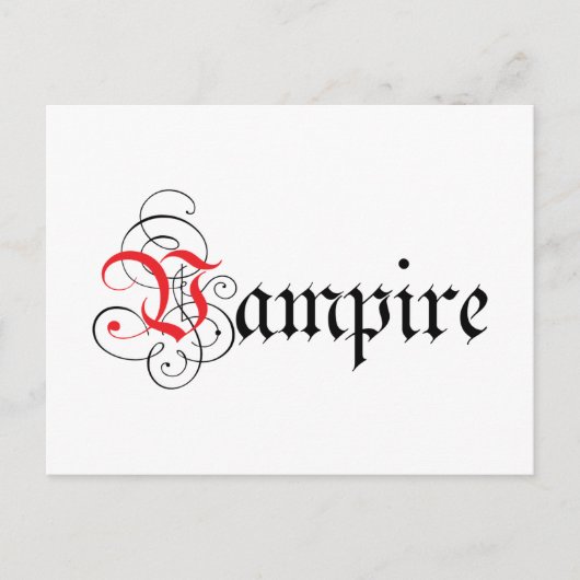 Carte Postale Vampire calgraphique (Devant)