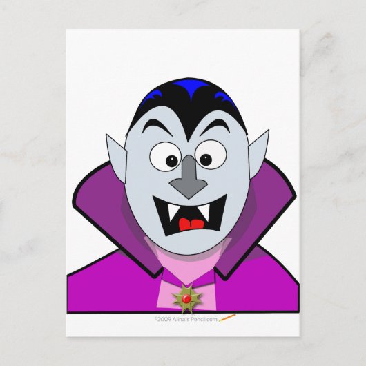 Carte Postale Vampire caricature de la belle Halloween (Devant)