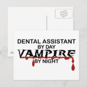 Carte Postale Vampire de l'assistant dentaire par nuit (Devant / Derrière)