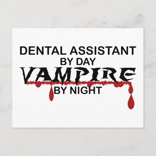 Carte Postale Vampire de l'assistant dentaire par nuit (Devant)