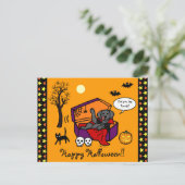 Carte Postale Vampire du Black Lab d'Halloween (Debout devant)